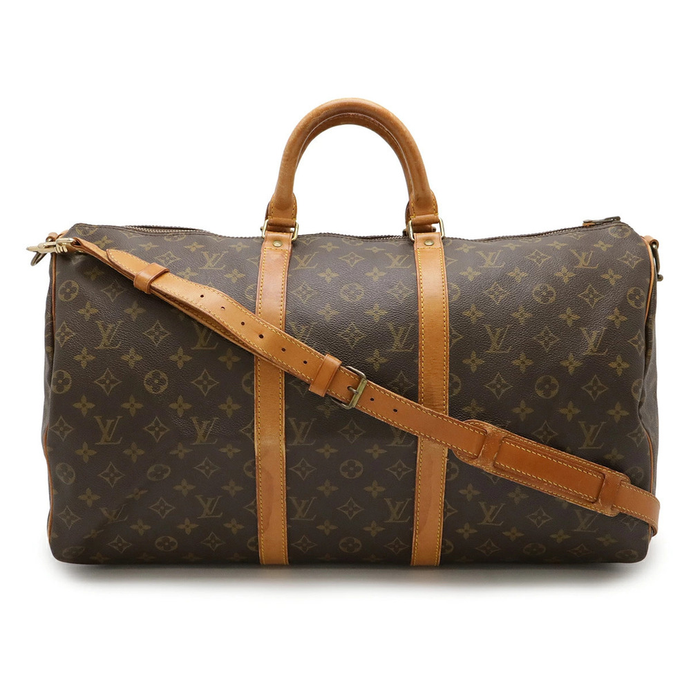 LOUIS VUITTON Monogram Keepall Bandouliere Boston Bag Travel Shoulder
